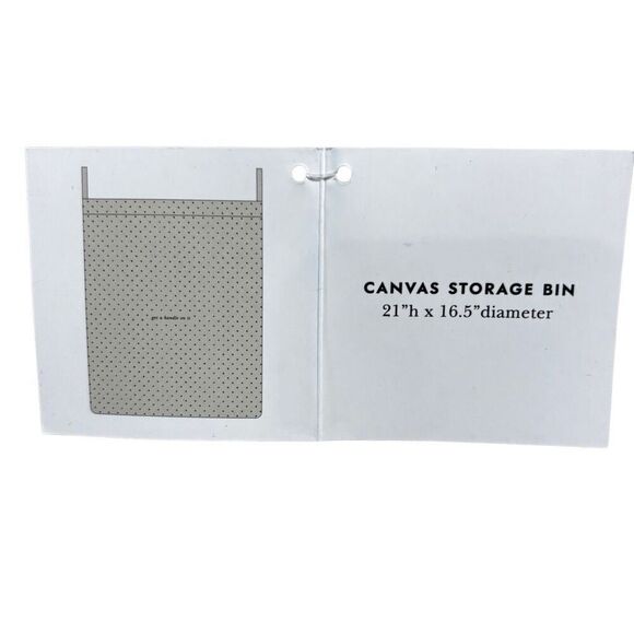 Kate Spade New York Black Dot Round Canvas Storage Bin 15"w x 10"h x 11.5"d NWT - Picture 14 of 14